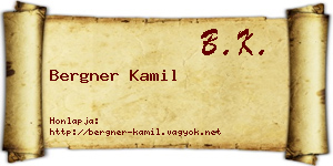 Bergner Kamil névjegykártya